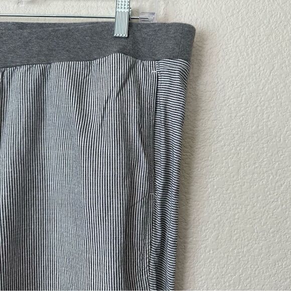 J. Jill Linen Blend White Gray Striped Pull On Pants - Picture 4 of 12